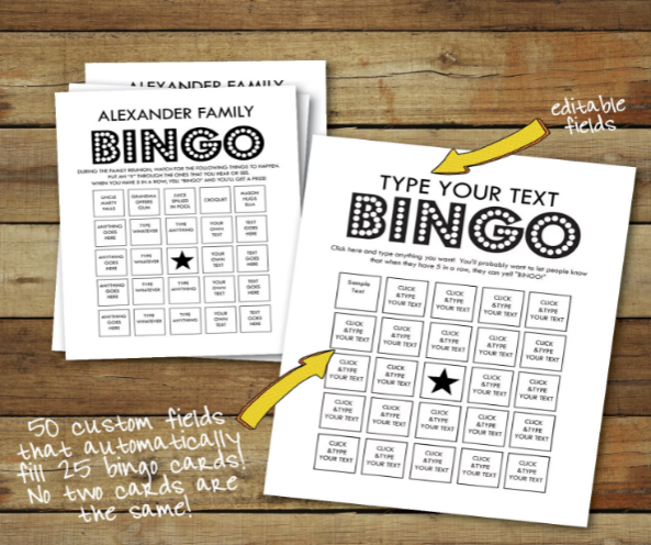 Bingo Cards Custom Bingo Cards