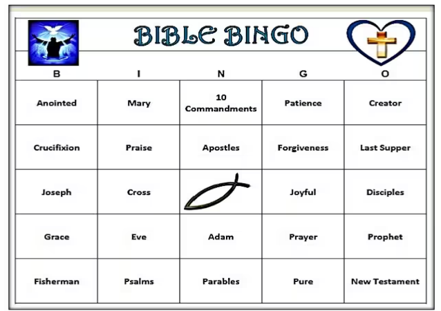 Bible Words Bingo Game 60 Cards Christian Youth Grou