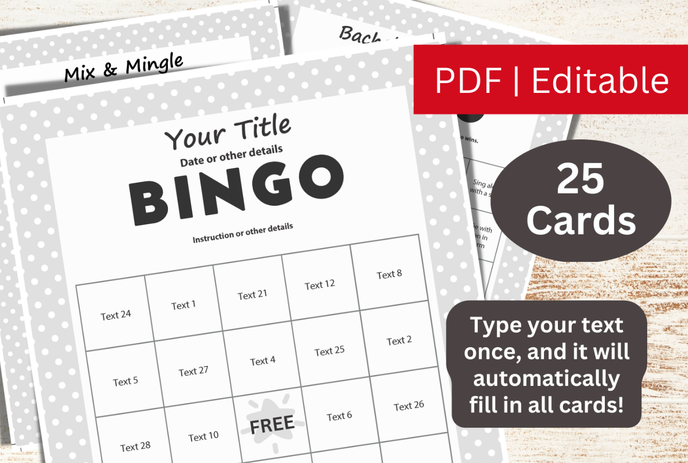 25 Editable Bingo Template PDF