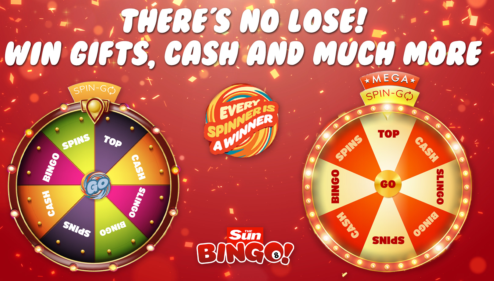 Guaranteed wins on Sun Bingo's Spin-Go and Mega Spin-Go wheels